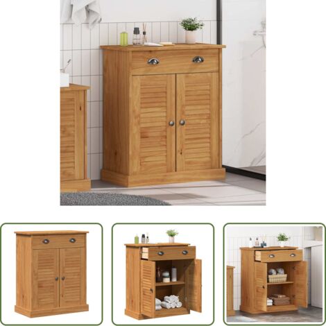 Estantes de baño -  Mueble de Cuarto de Baño con estante VIGO Marrón y Marrón Miel