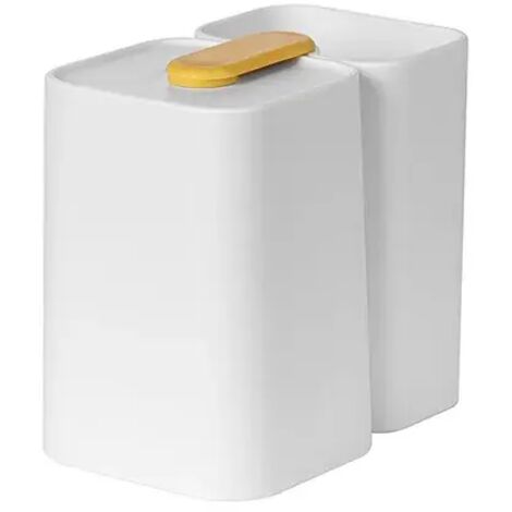 Estantes de baño para pasta de dientes y cepillos de dientes con soporte magnético con ventosa para vasos de enjuague bucal, accesorios de baño, blanco/amarillo