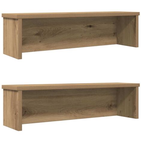 Estantes de cocina apilables 2 uds roble artesanal 50x15x16 cm