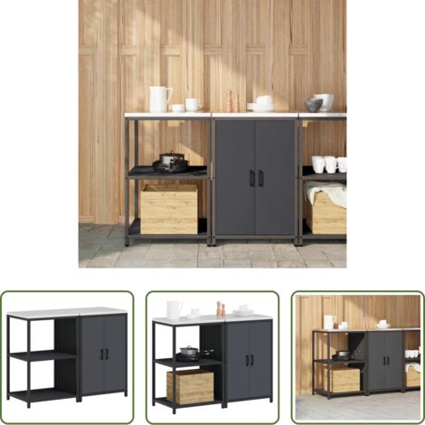 Estantes de cocina -  Juego de Almacenamiento de Cocina con estante 2 pcs Antracita