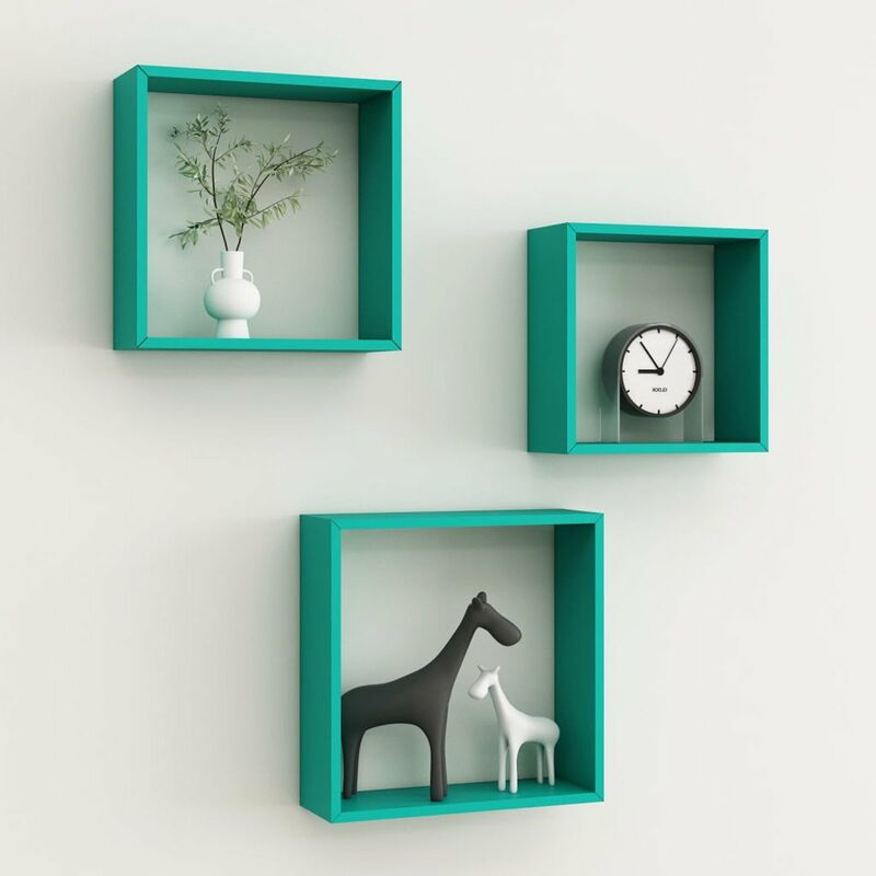 

Estantes de cubos para pared 3 piezas azul