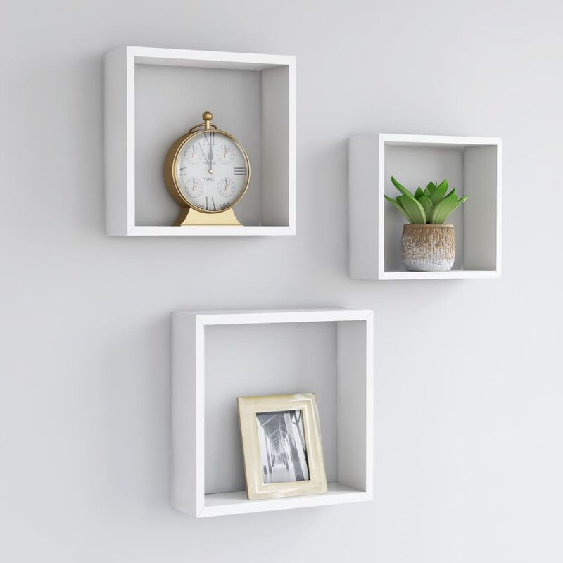 

Estantes de cubos para pared 3 piezas blanco