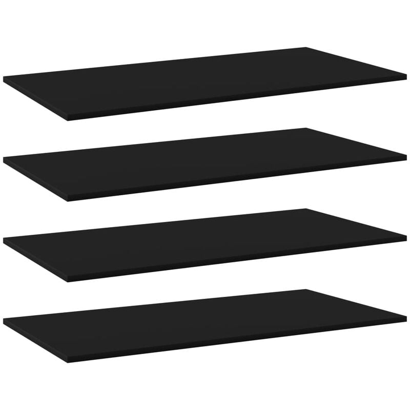 

Estantes de estantería 4 uds aglomerado negro 100x50x1,5 cm - Negro