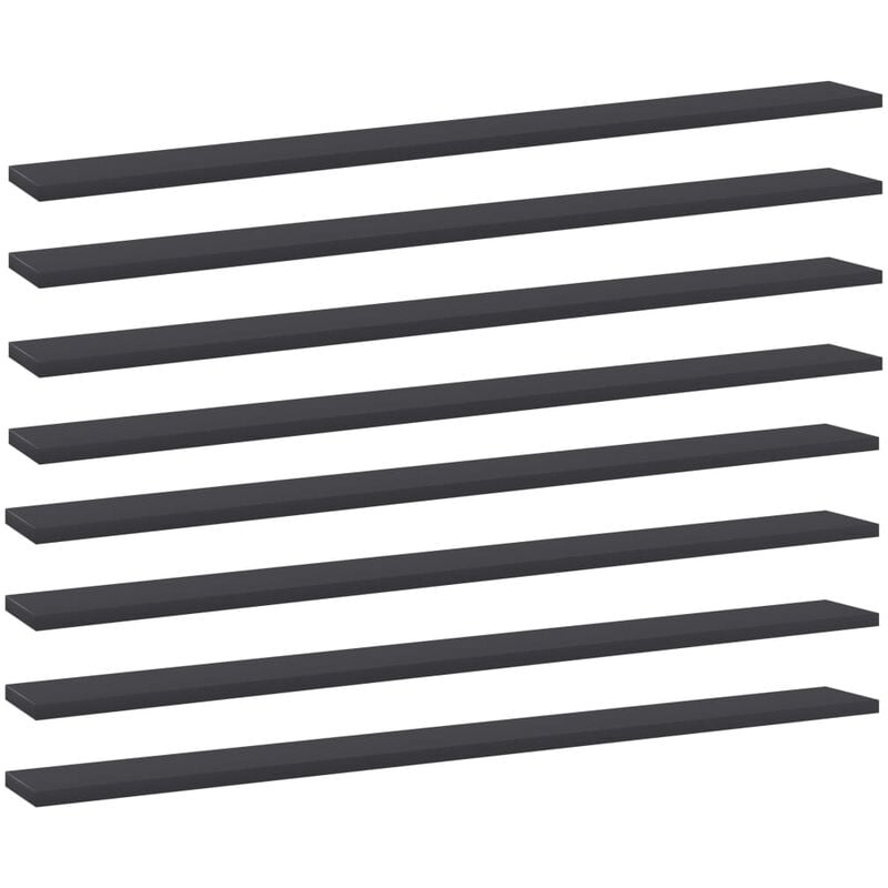 

Estantes de estantería 8 uds aglomerado gris 100x10x1,5 cm - Gris