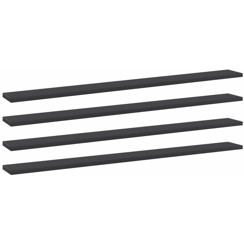 

Estantes de estanteria 4 uds aglomerado gris 100x10x1,5 cm