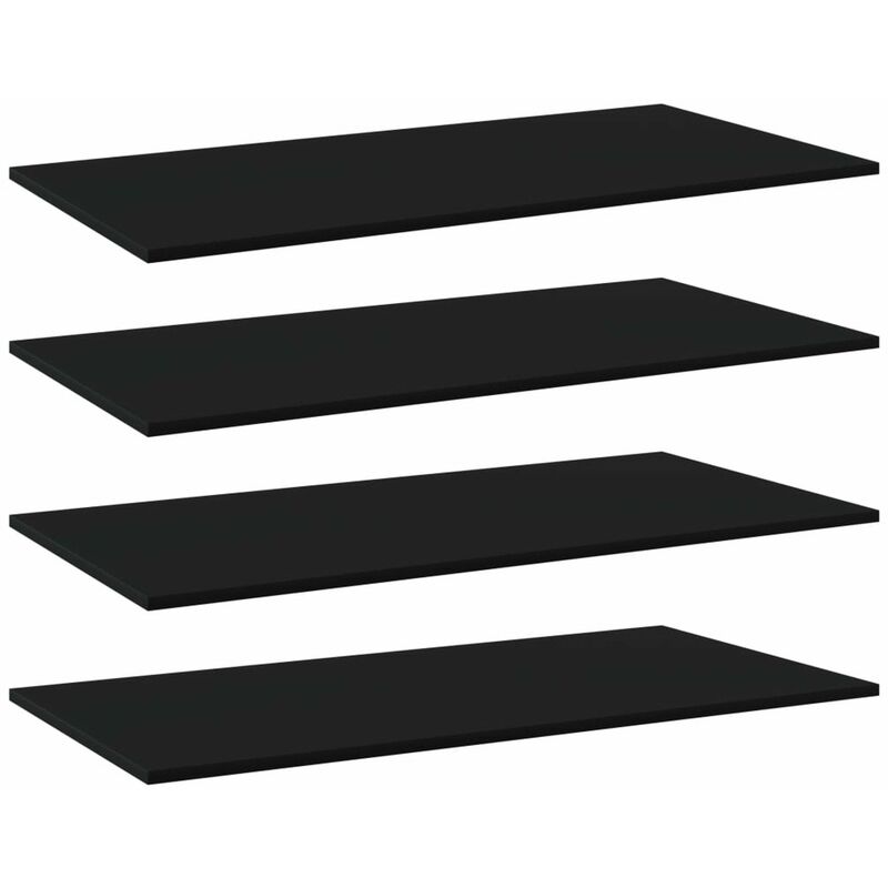 

Estantes de estanteria 4 uds aglomerado negro 100x50x1,5 cm