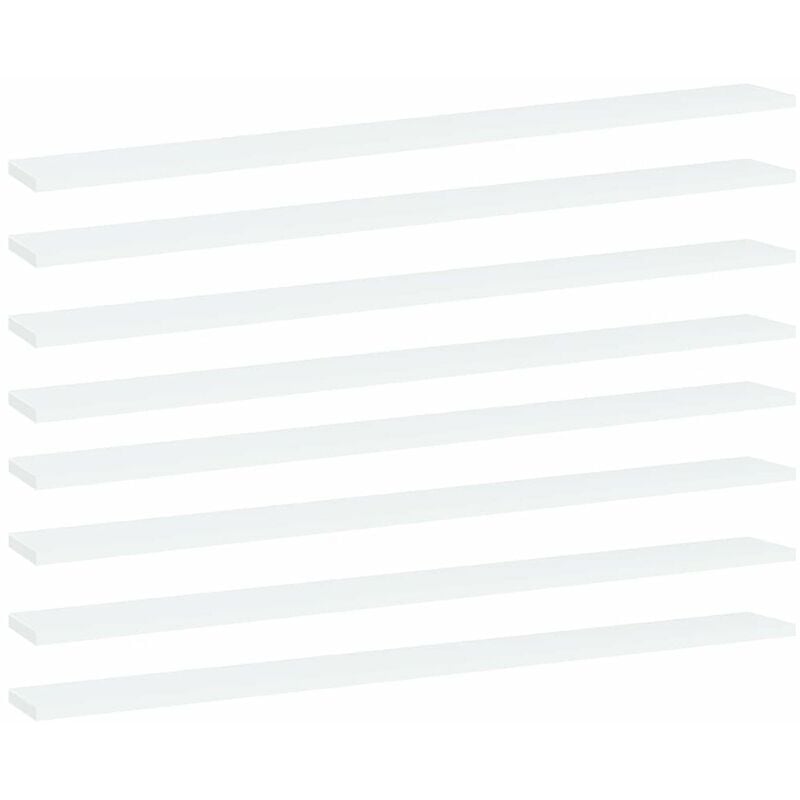

Estantes de estanteria 8 uds aglomerado blanco 100x10x1,5 cm