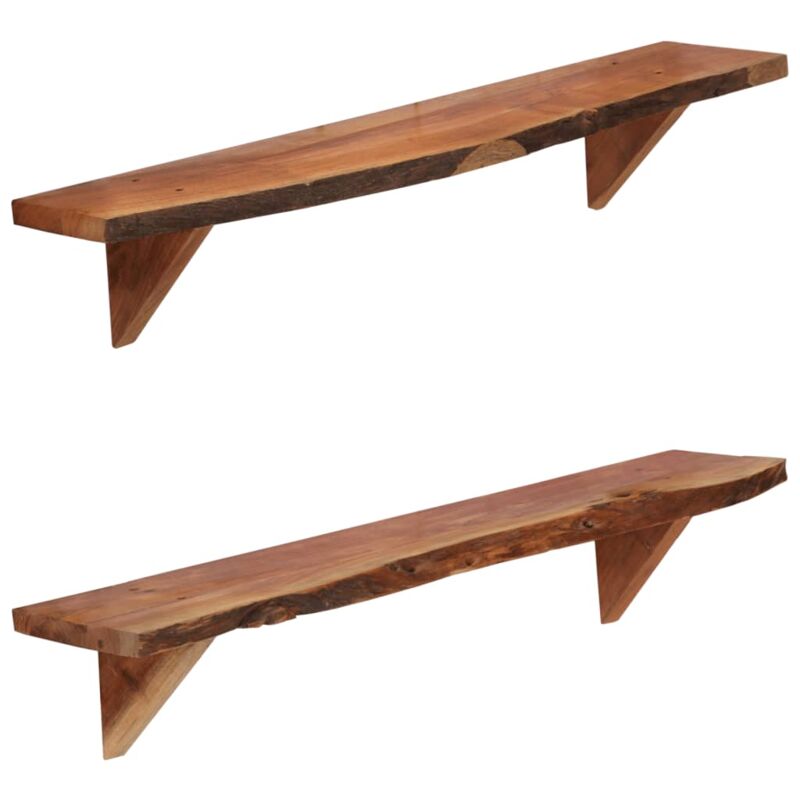 

vidaXL Madera Maciza de Acacia Estantes de Pared 2 Unidades 90x20x16 cm - Marrón
