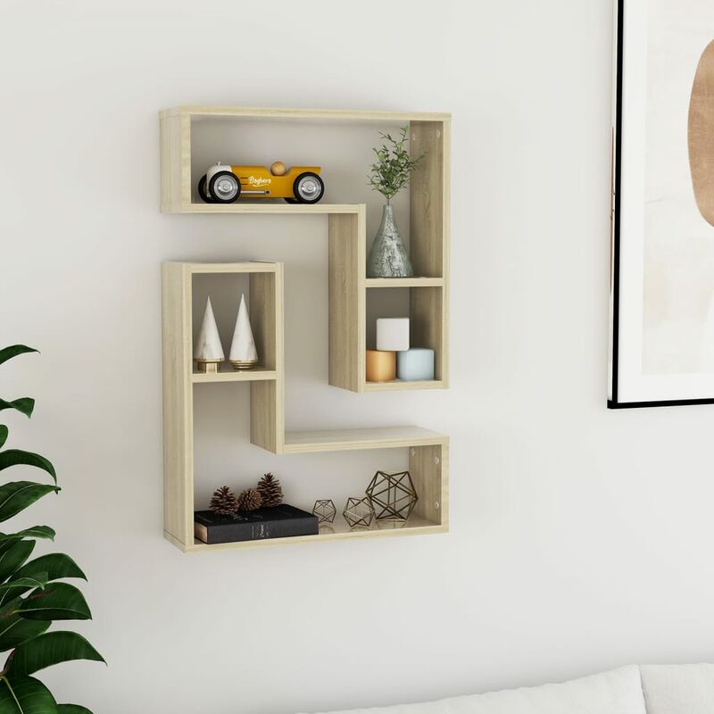 

Estantes de pared 2 uds aglomerado color roble 50x15x50 cm