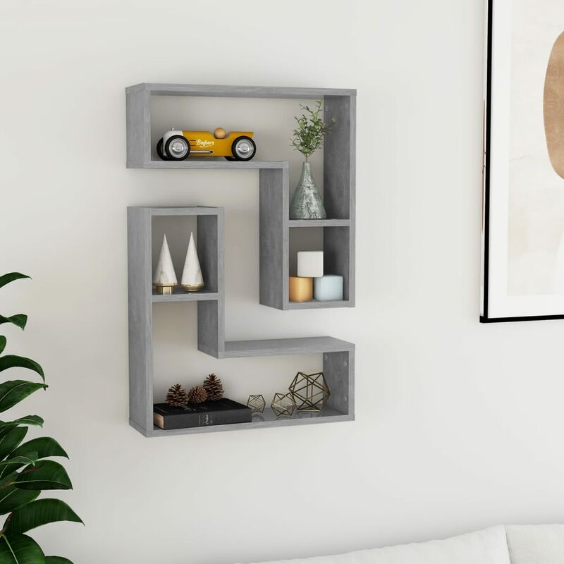 

Estantes de pared 2 uds aglomerado gris hormigón 50x15x50 cm