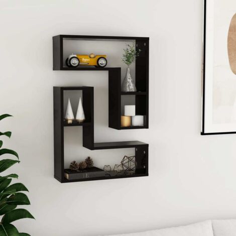 Estantes de pared 2 uds madera contrachapada negro 50x15x50 cm vidaXL