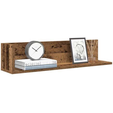 Estantes de pared 2 uds madera envejecida 75x16,5x16,5 cm