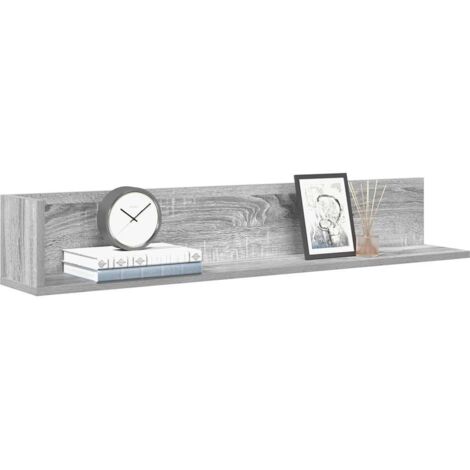 Estantes de pared 2 uds madera gris  100x16,5x16,5 cm