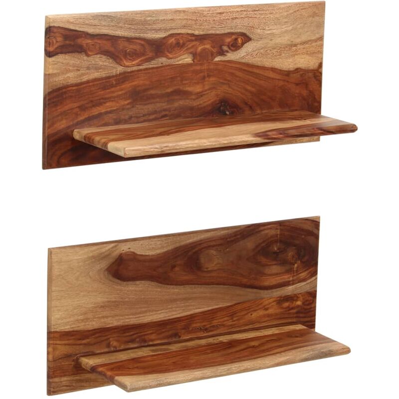 

Estantes de pared 2 uds madera maciza de sheesham 58x26x20 cm