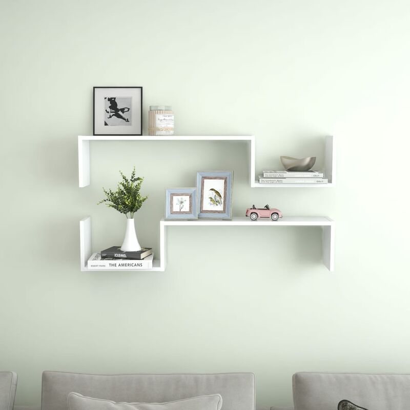 

Estantes de pared 2 unidades aglomerado blanco 100x15x20 cm