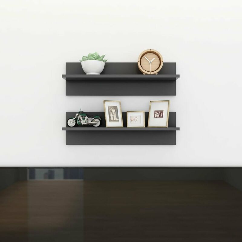

Estantes de pared 2 unidades aglomerado gris 60x11,5x18 cm