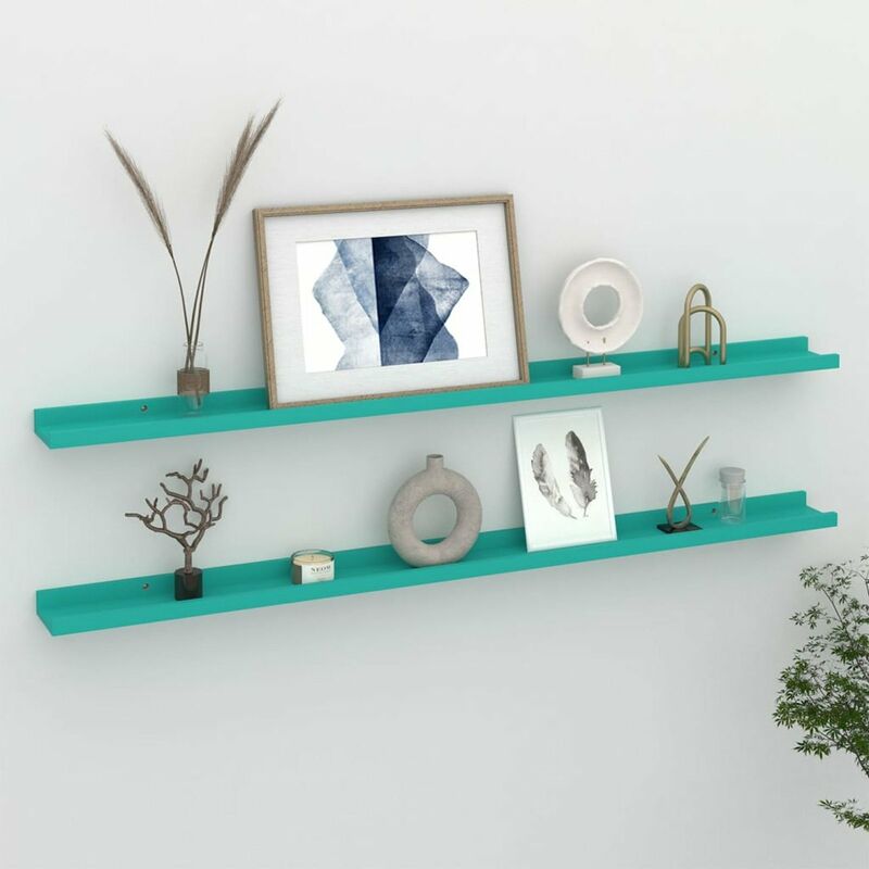 

Estantes de pared 2 unidades azul 115x9x3 cm