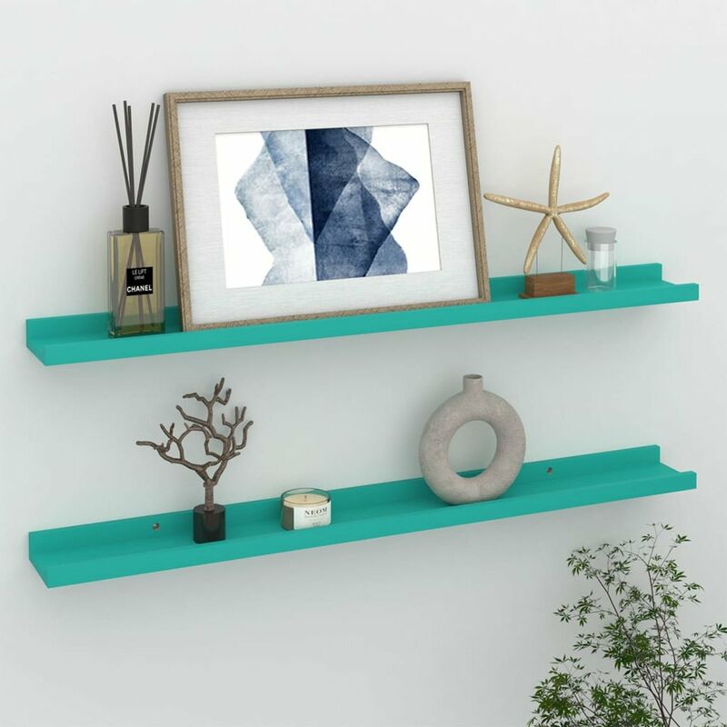 

Estantes de pared 2 unidades azul 80x9x3 cm