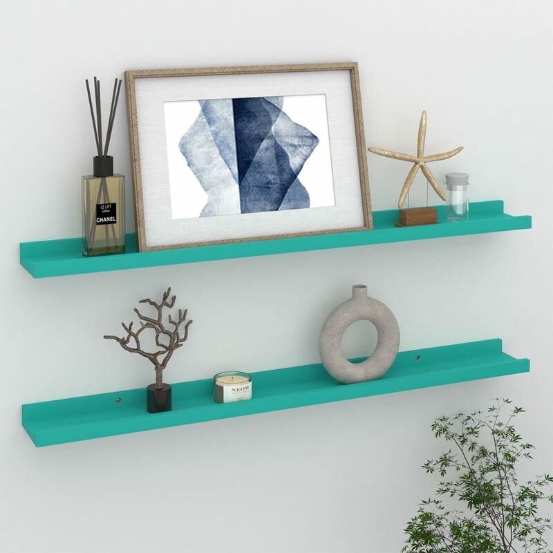 

Estantes de pared 2 unidades azul 80x9x3 cm