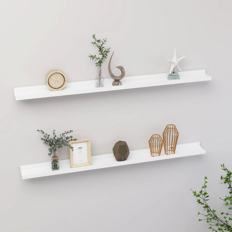 

Estantes de pared 2 unidades blanco 100x9x3 cm