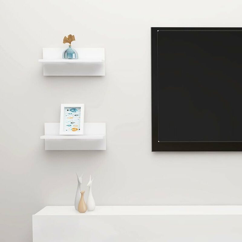 

Estantes de pared 2 unidades blanco brillante 40x11,5x18 cm