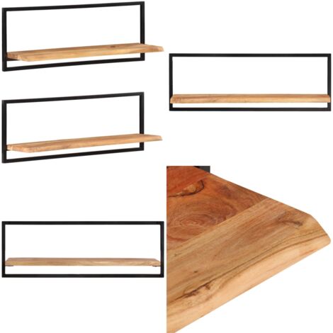 Estantes de pared 2 unidades madera maciza acacia 100x24x35 cm - Estanterías de madera - Estanterías de acacia