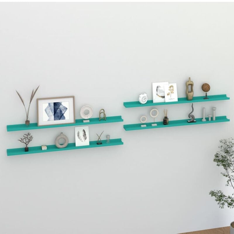 

Estantes de pared 4 unidades azul 115x9x3 cm