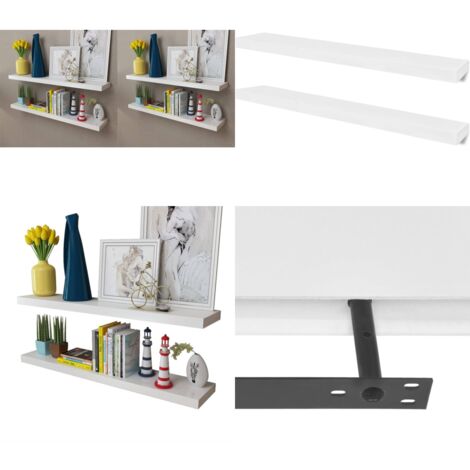 Estantes de pared 4 unidades blanco 100 cm - Estantes de madera - Estantes de pared blancos