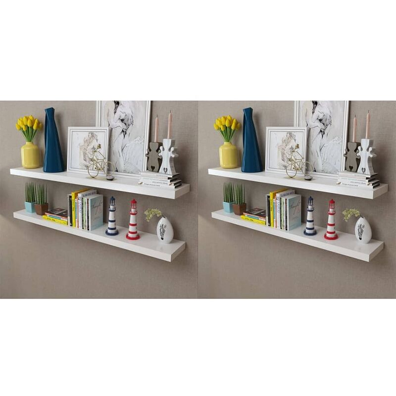 

Estantes de pared 4 unidades blanco 120 cm