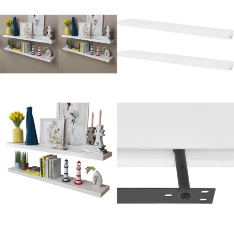 Estantes de pared 4 unidades blanco 120 cm - Estantes de madera - Estantes de pared blancos