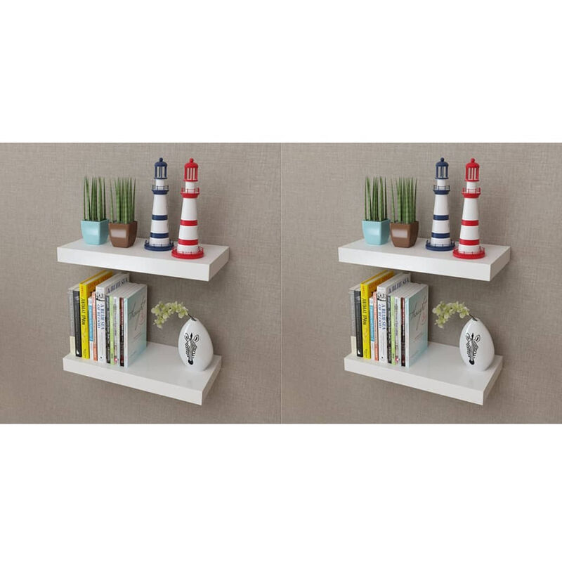 

Estantes de pared 4 unidades blanco 40 cm