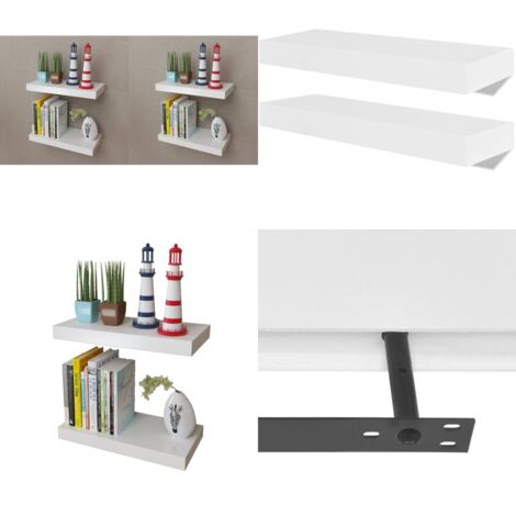 Estantes de pared 4 unidades blanco 40 cm - Estantes de madera - Estantes de pared blancos