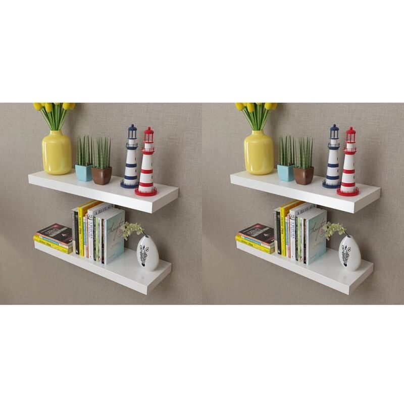 

Estantes de pared 4 unidades blanco 60 cm - Blanco