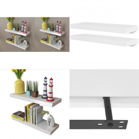 Estantes de pared 4 unidades blanco 60 cm - Estantes de madera - Estantes de pared blancos