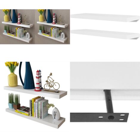 Estantes de pared 4 unidades blanco 80 cm - Estantes de madera - Estantes de pared blancos