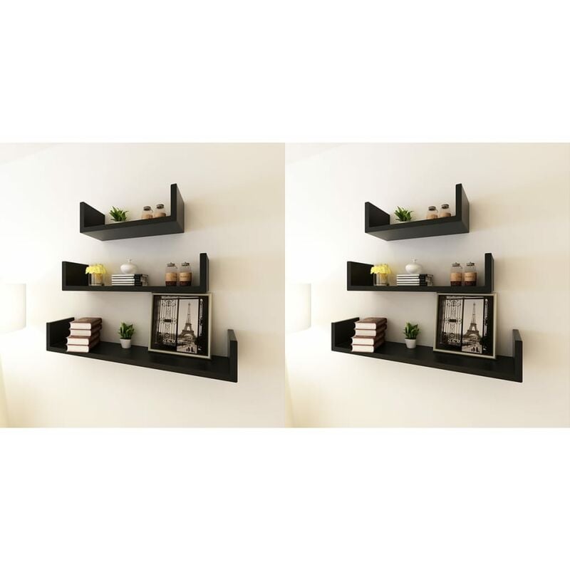 

Estantes de pared 6 unidades negro