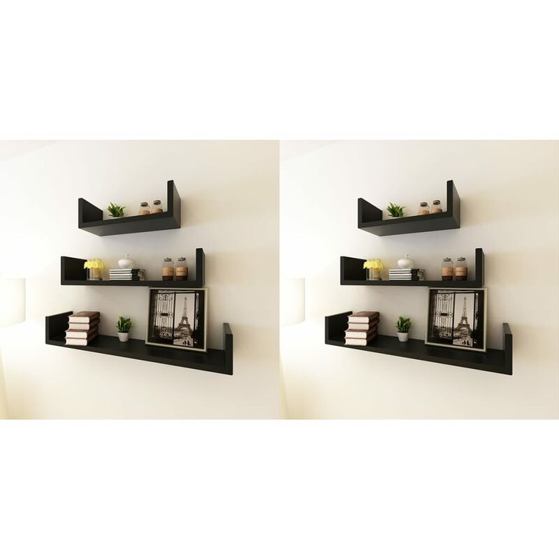 

Estantes de pared 6 unidades negro - Negro