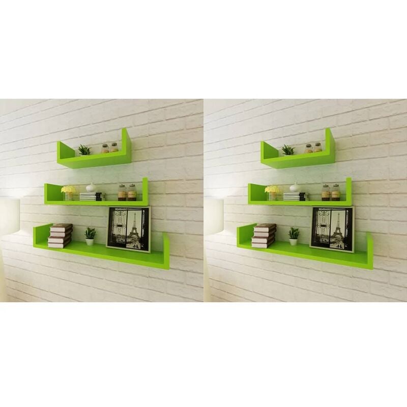 

Estantes de pared 6 unidades verde - Verde