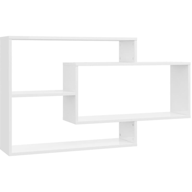 

vidaXL Estantes de Pared de Aglomerado 104x20x58.5 cm Blanco Brillante - Blanco