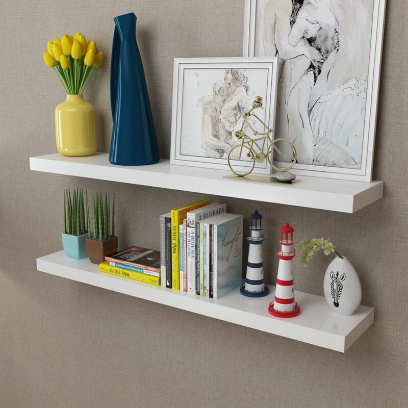 

Estantes de pared flotante 2 unidades MDF blanco