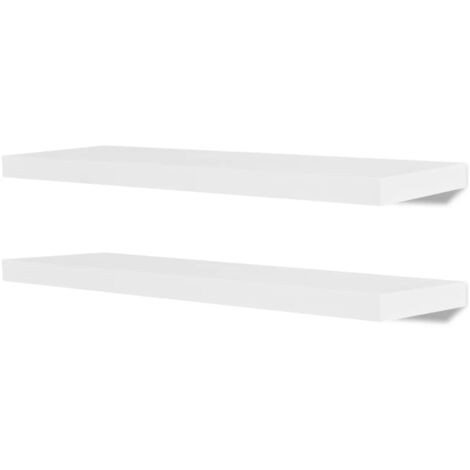 Estantes de pared flotante 2 unidades MDF blanco