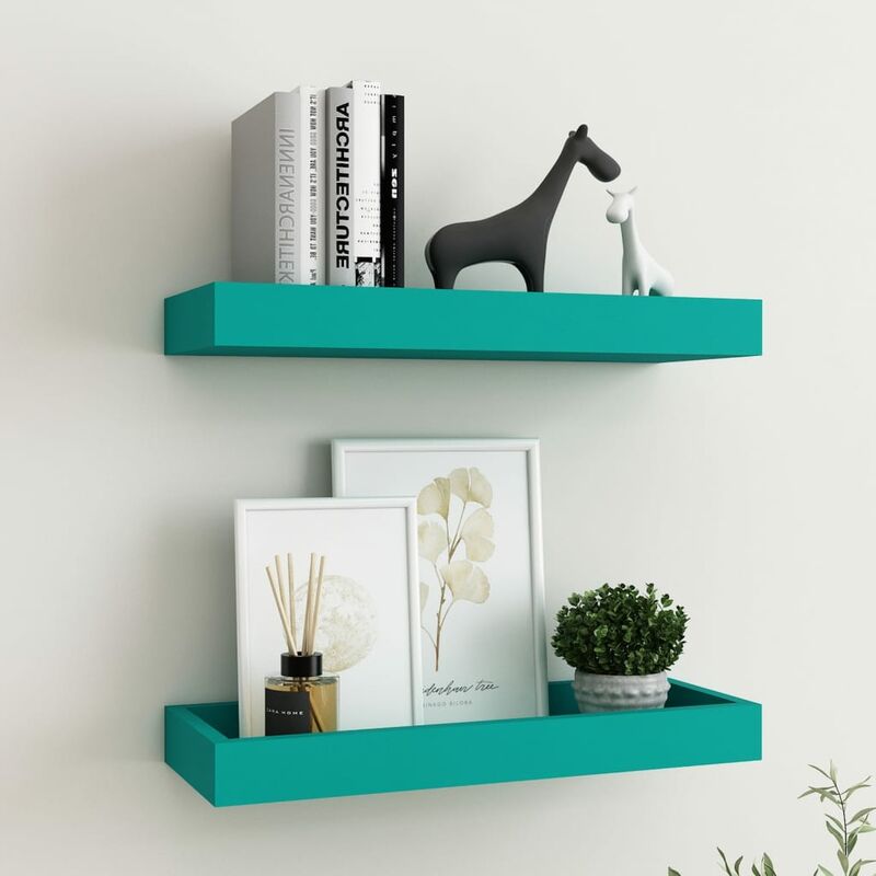

Estantes de pared Loggia 2 uds azul 40x15x4 cm MDF