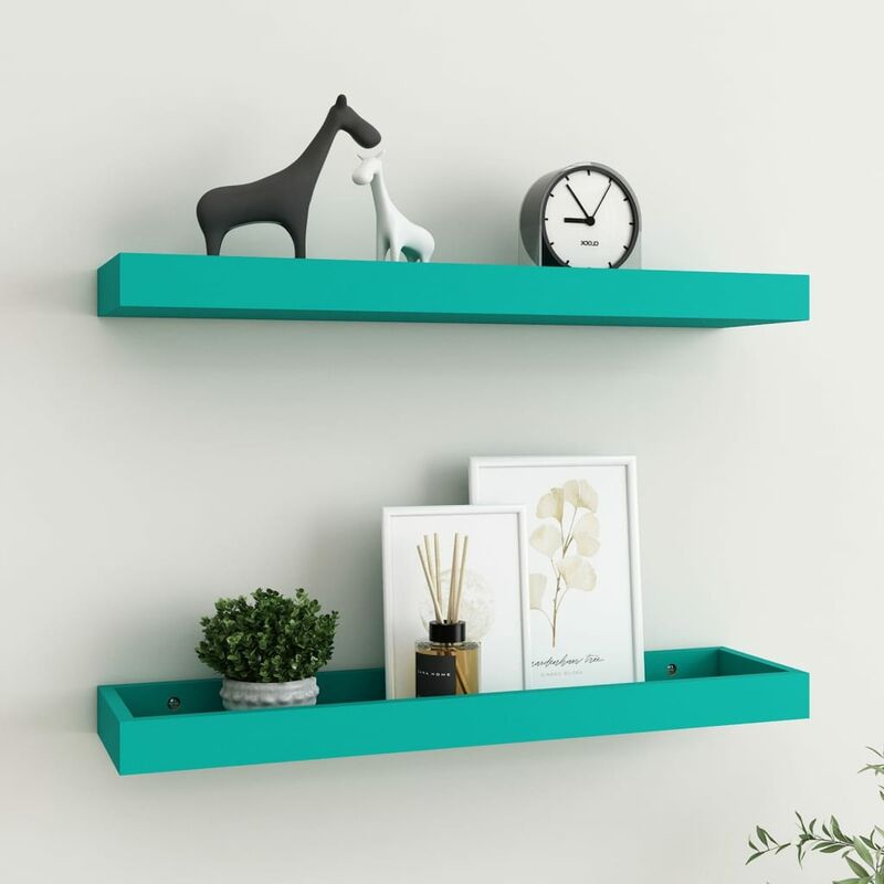 

Estantes de pared Loggia 2 uds azul 60x15x4 cm MDF