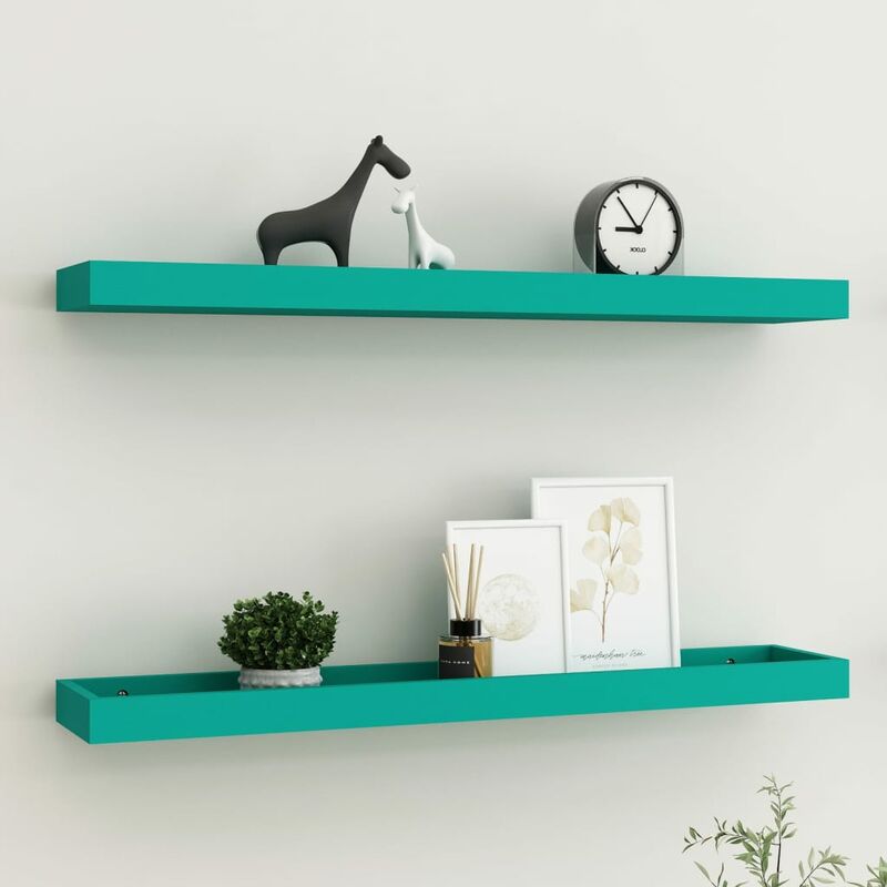 

Estantes de pared Loggia 2 uds azul 80x15x4 cm MDF