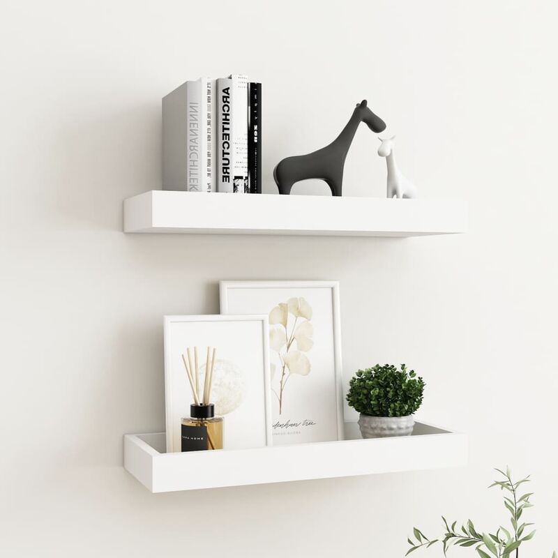 

Estantes de pared Loggia 2 uds blanco 40x15x4 cm MDF