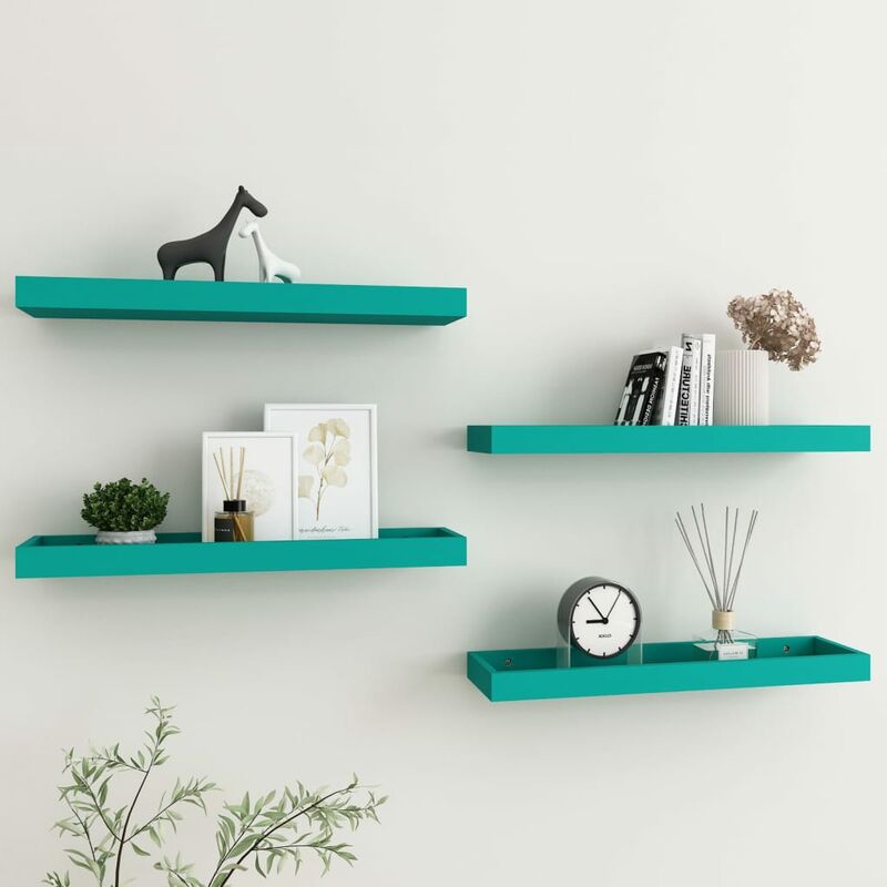 

Estantes de pared Loggia 4 uds azul 60x15x4 cm MDF