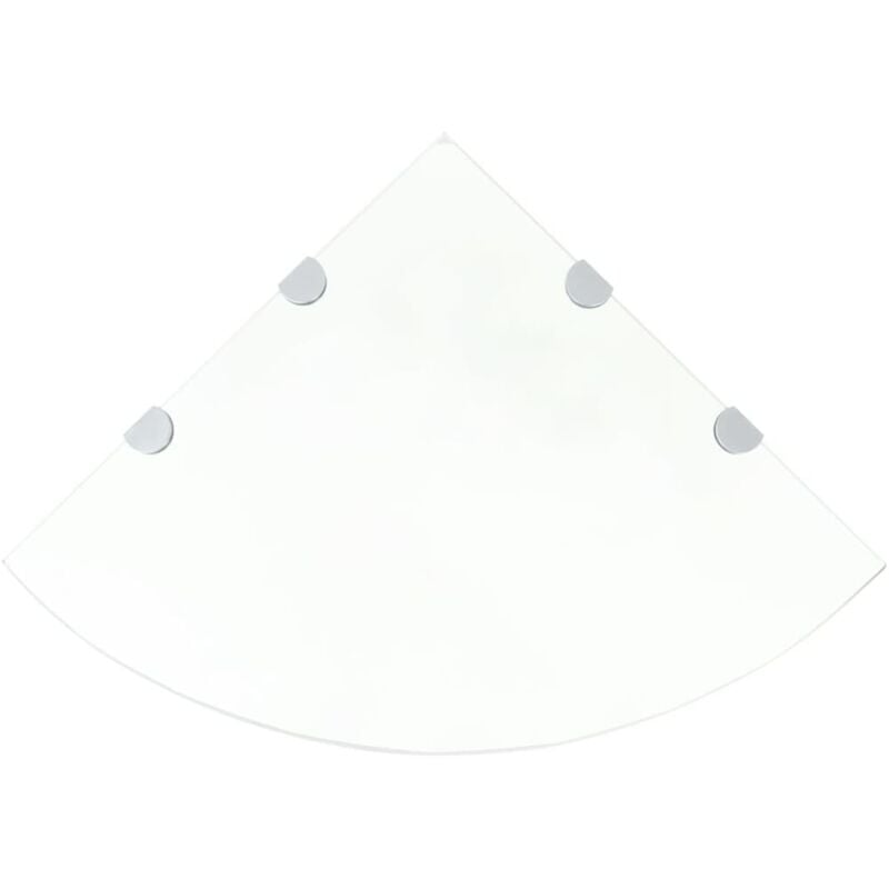 

vidaXL Estante de Esquina con Soportes Cromados Vidrio Transparente 45x45 cm 2 Unidades - Transparente