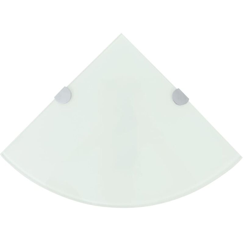 

Estantes esquina 2 uds soportes cromados vidrio blanco 35x35 cm - Blanco