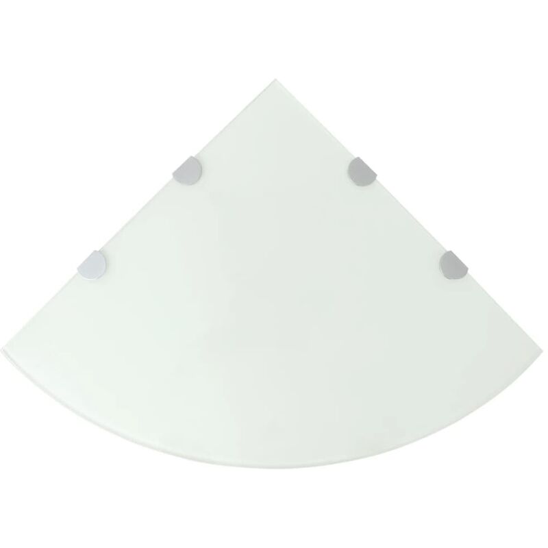 

Estantes esquina 2 uds soportes cromados vidrio blanco 45x45 cm