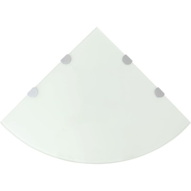 

Estantes esquina 2 uds soportes cromados vidrio blanco 45x45 cm - Blanco